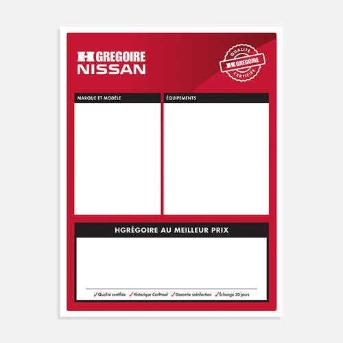 Feuille de vitre | Nissan