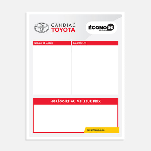 Feuille de vitre | Toyota Écono
