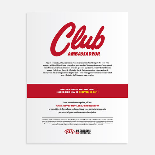Feuillets Club Ambassadeur | Kia