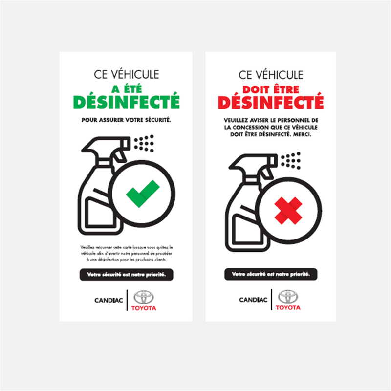 Carton véhicule désinfecté | Toyota