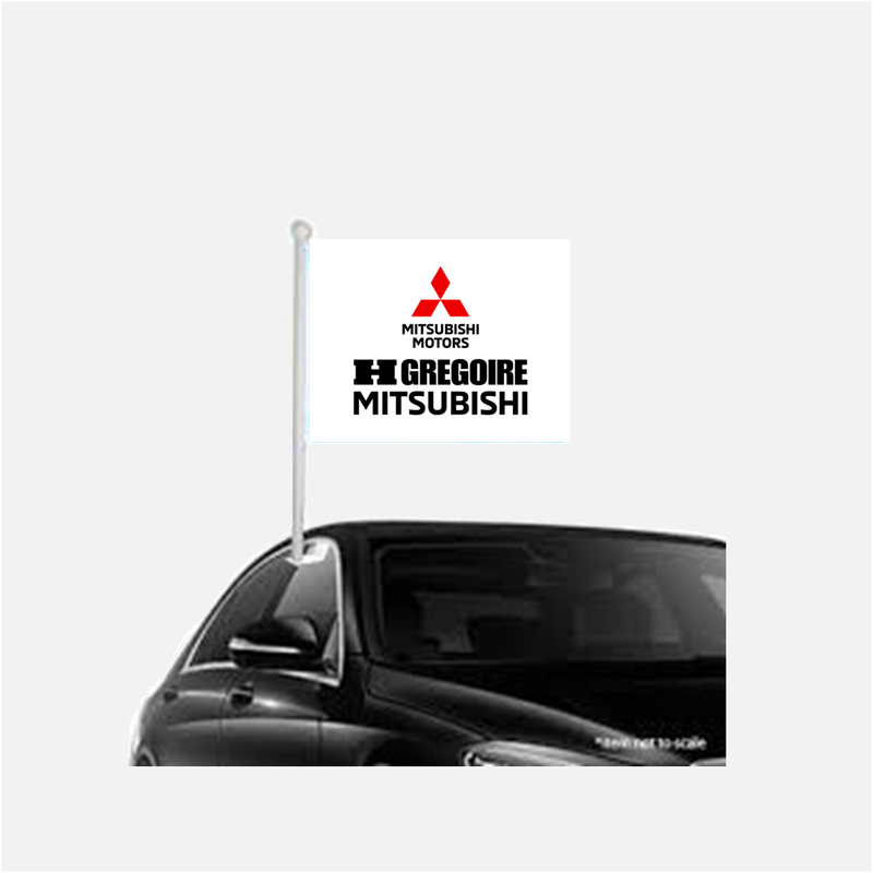 Drapeau véhicule Mitsubishi | Blanc