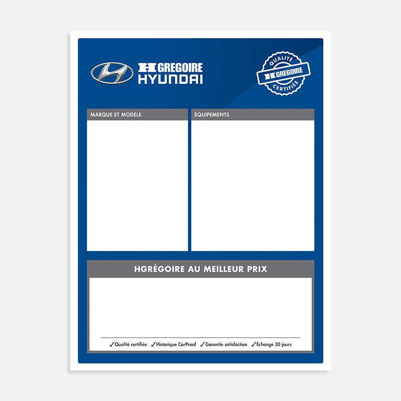 Feuille de vitre | Hyundai