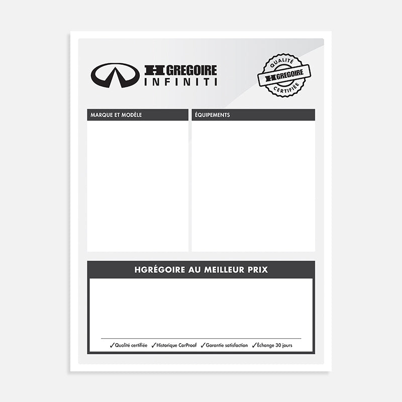 Feuille de vitre | INFINITI