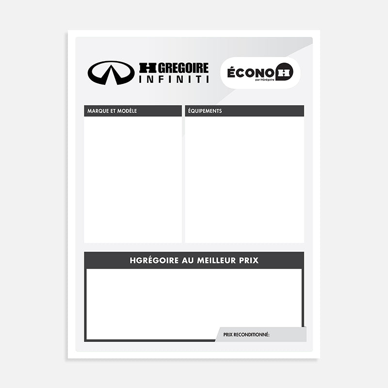 Feuille de vitre | INFINITI Écono