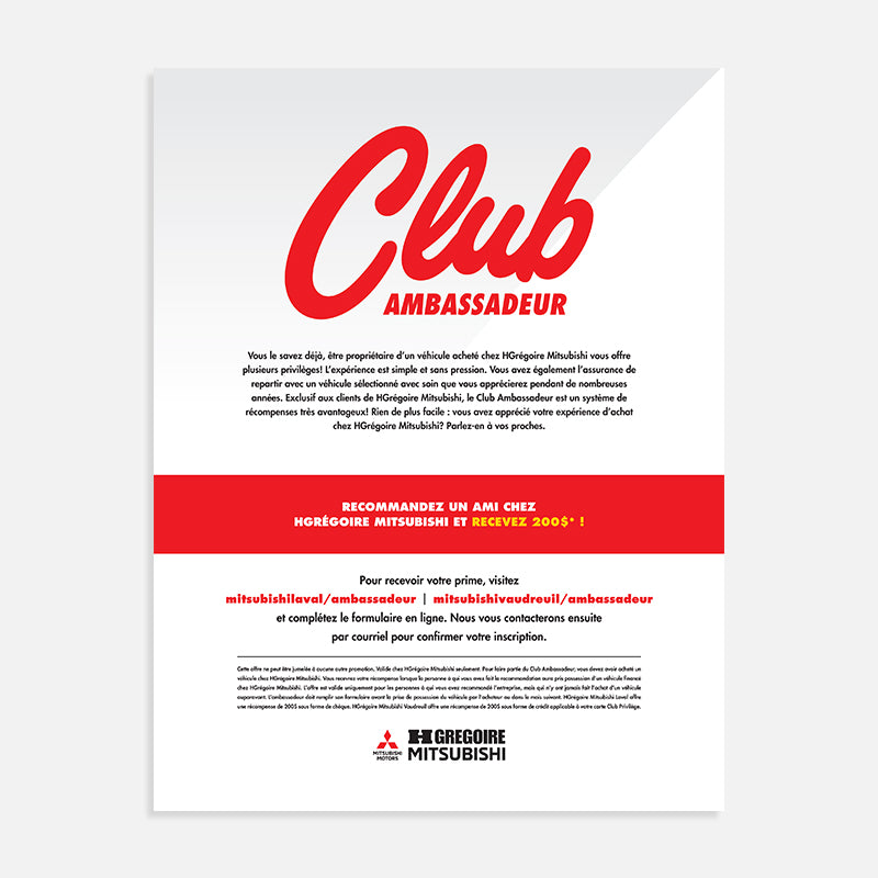 Feuillets Club Ambassadeur | Mitsubishi